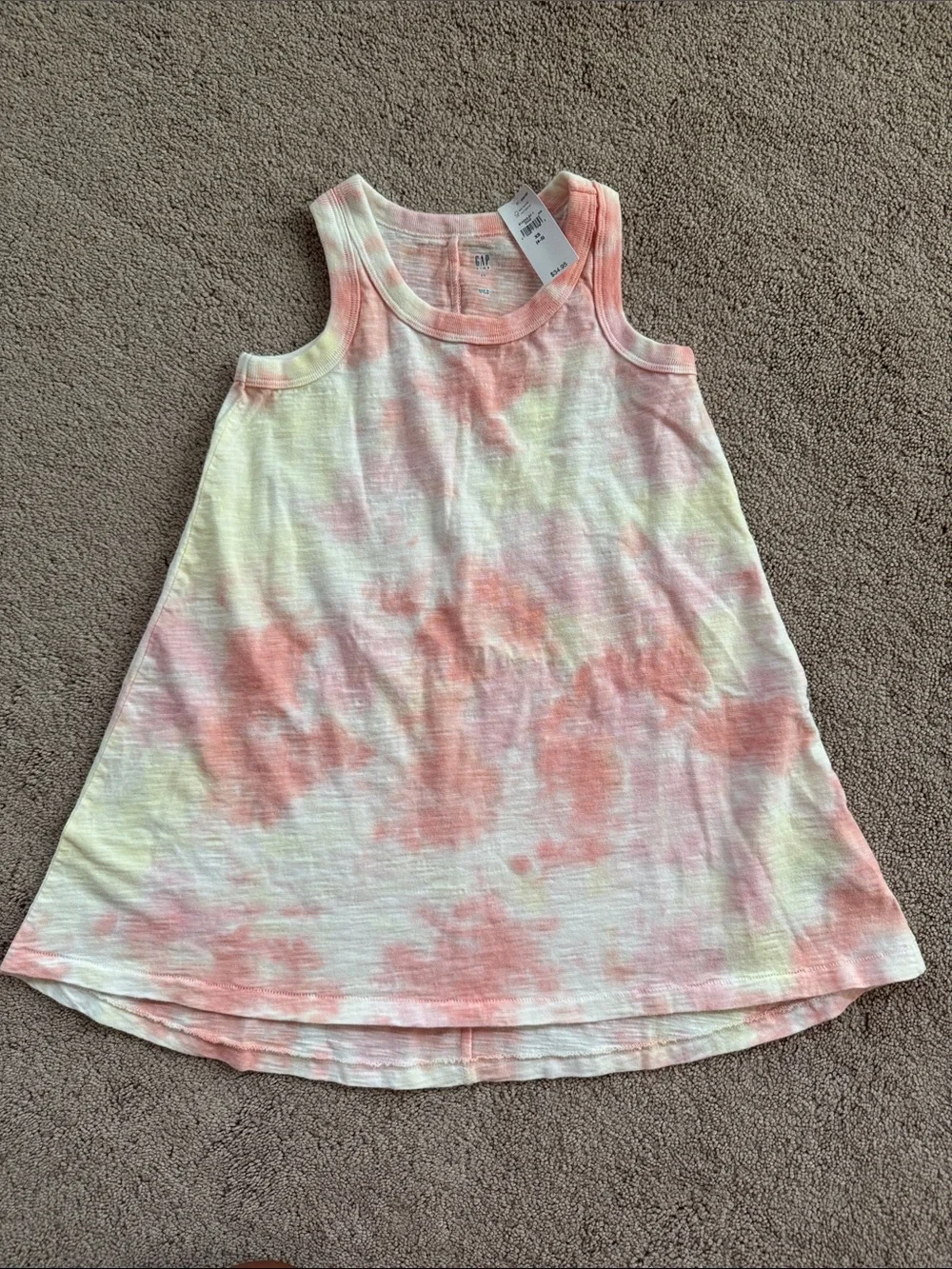 GAP Girls Tie-Dye Tank Dress in Pink and Yellow Pastels